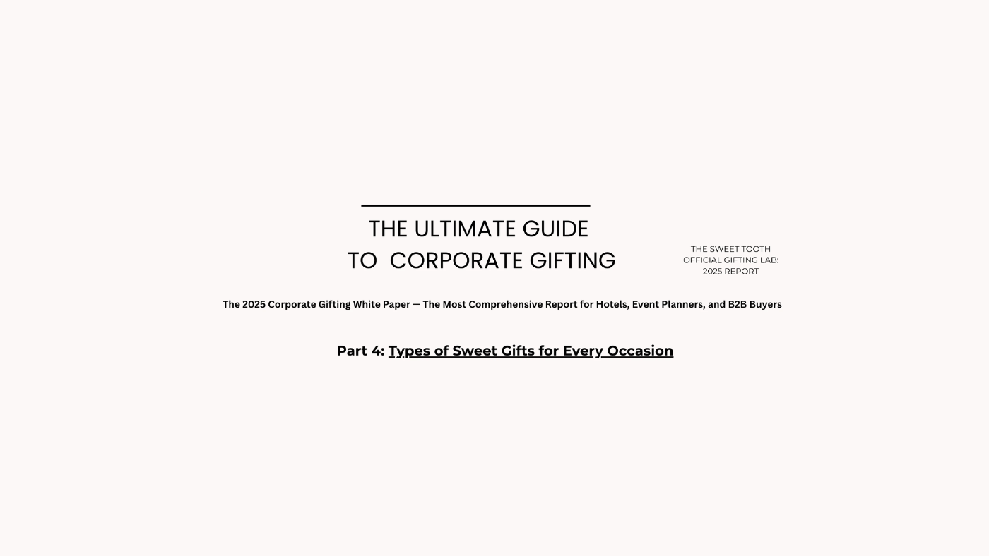 Types of sweet gifts for every occasion in corporate gifting guide.