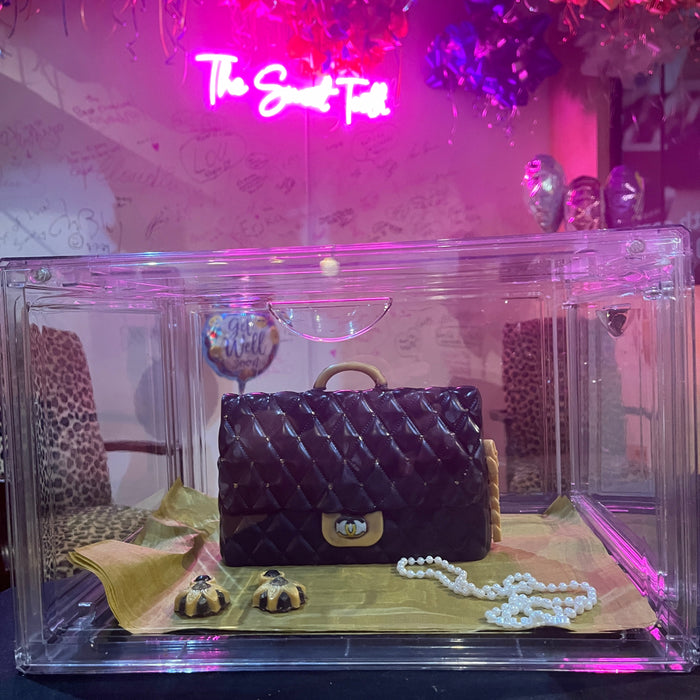 Picture of Pure Chocolate Chanel Purse on display at The Sweet Tooth in North Miami Beach, FL