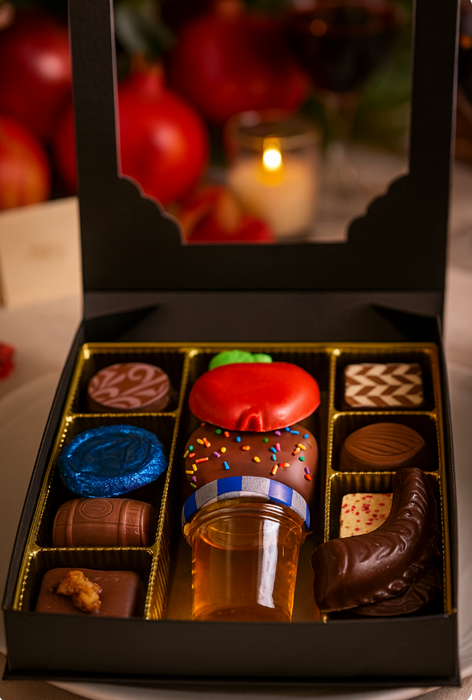 Rosh Hashana Small Gift Box of Chocolates & Honey
