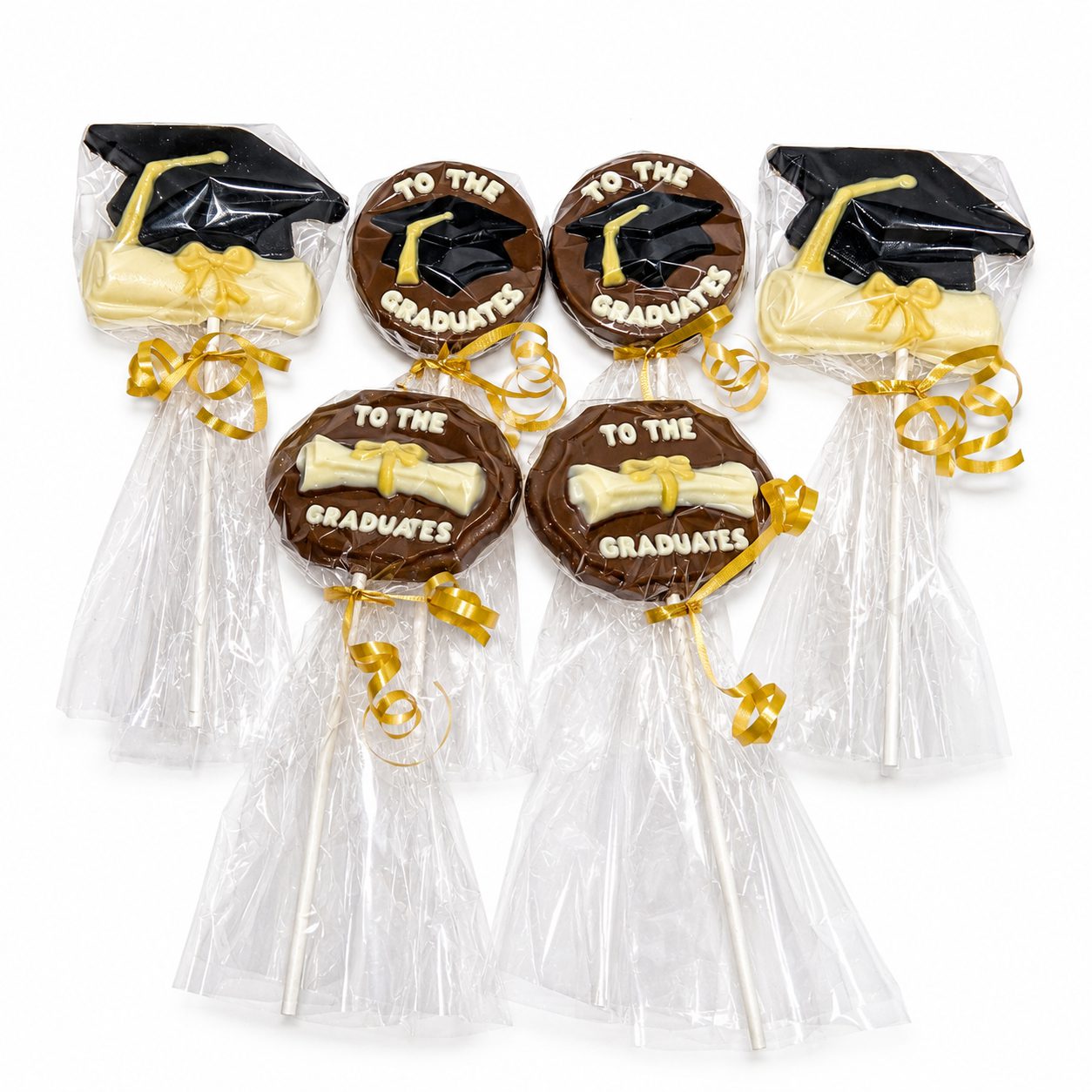 6-pack graduation chocolate lollipops individually wrapped graduation treats The Sweet Tooth North Miami Beach since 1979