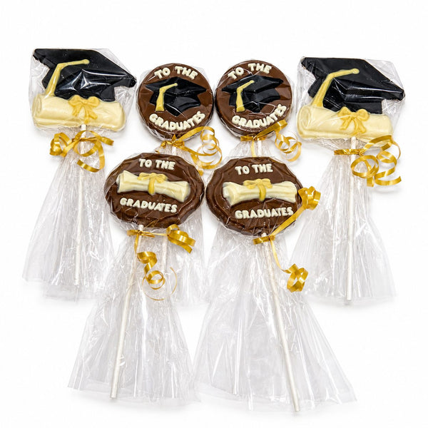 6-pack graduation chocolate lollipops individually wrapped graduation treats The Sweet Tooth North Miami Beach since 1979
