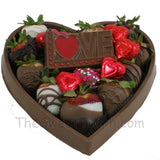 Chocolate Heart With Strawberries: Valentine's Day