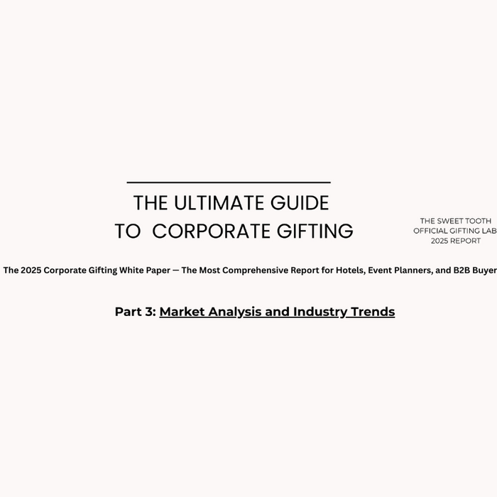 Corporate gifting market analysis and industry trends report cover page.