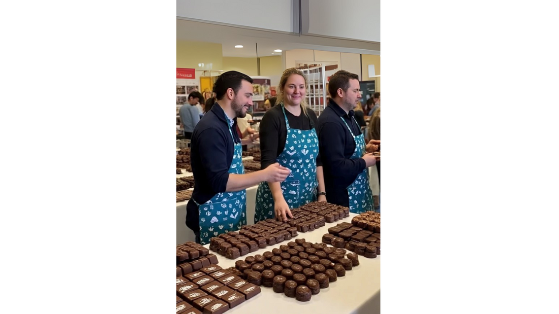 Corporate Trade Show With Branded Chocolate