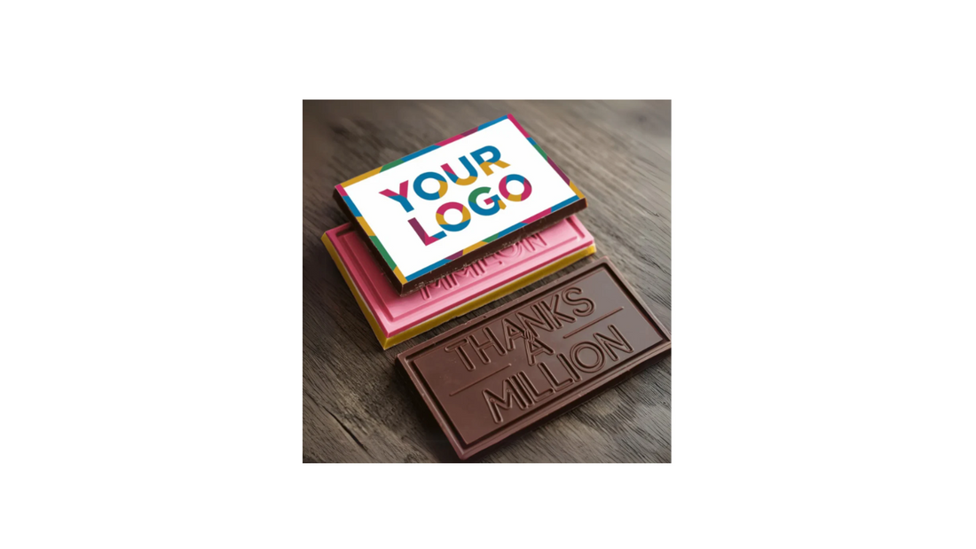 Custom chocolate bars withThanks a Million" and branded logo