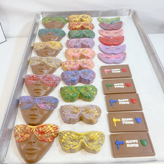 Chocolate dipped hamantashen from The Sweet Tooth North Miami Beach, handmade kosher Purim treats