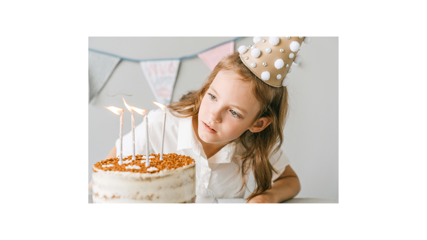 Young girl wearing a birthday party hat about to blow out candles on a birthday cake, symbolizing group birthday gifting and collaborative celebrations with family, friends, or colleagues