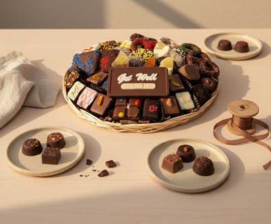 Get well chocolate gift basket from The Sweet Tooth North Miami Beach Kosher certified