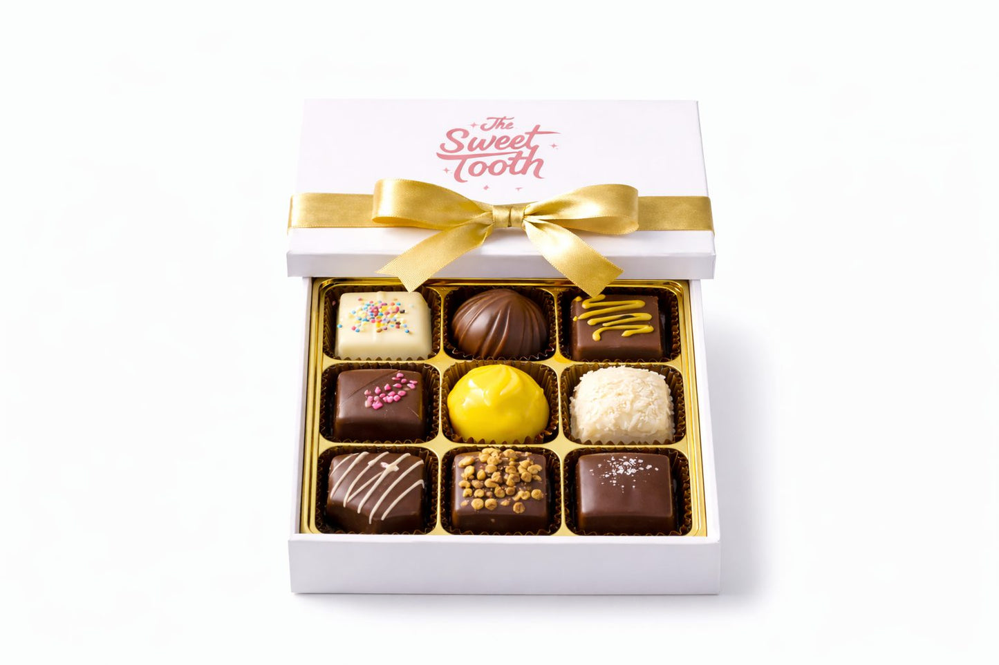 9 piece assorted truffle box handcrafted chocolate gift The Sweet Tooth North Miami Beach since 1979