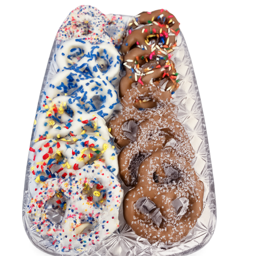 Assorted chocolate dipped pretzels handmade kosher gift tray The Sweet Tooth North Miami Beach since 1979