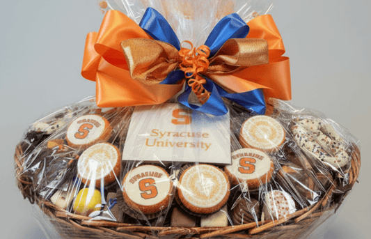 College Acceptance Gift Basket in School Colors