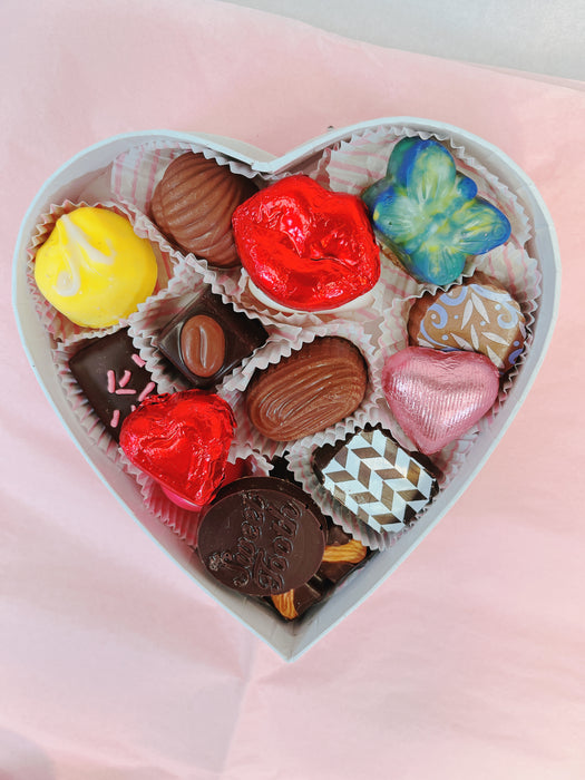 Small Heart-Shaped Box – Filled with Truffles & Chocolates