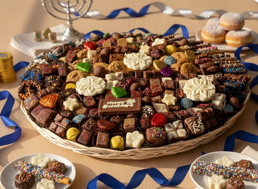 Hanukkah chocolate basket from The Sweet Tooth