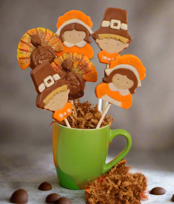 Thanksgiving Themed Chocolate Lollipops