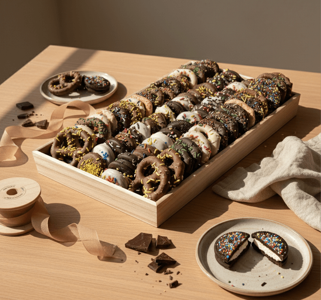 Chocolate Dipped Pretzel & Oreo Tray