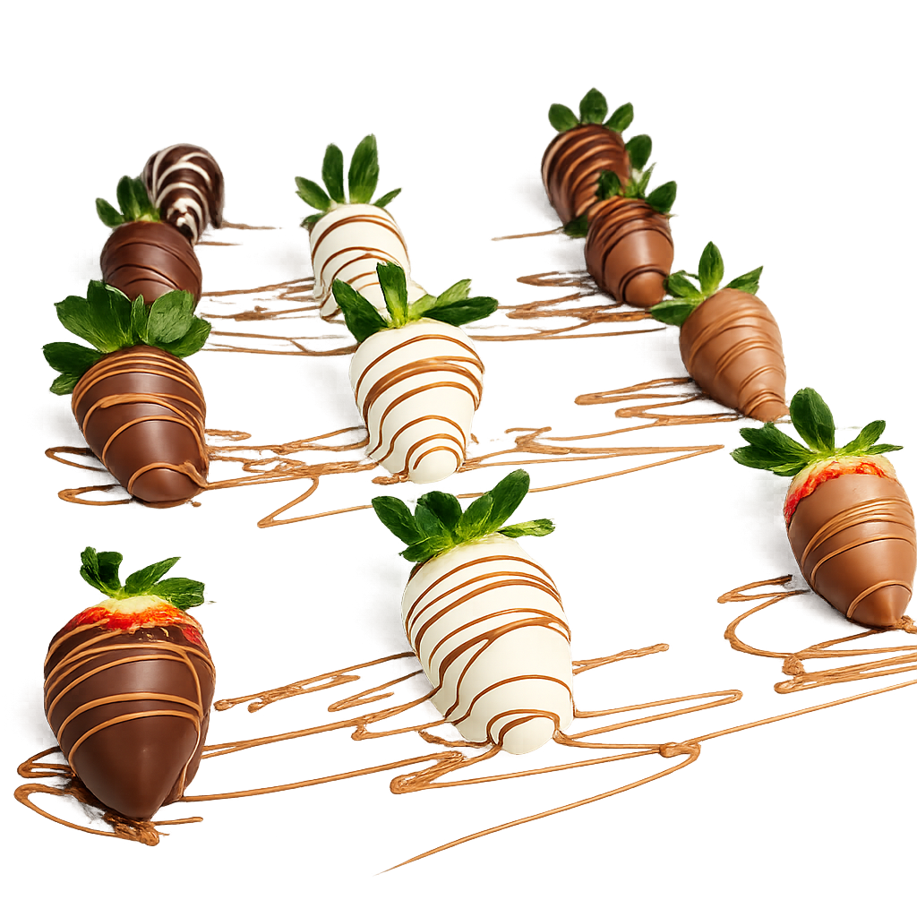 Chocolate-covered strawberries assorted drizzle handmade gift The Sweet Tooth North Miami Beach since 1979