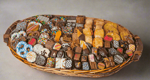 Thanksgiving oval gift basket with chocolate