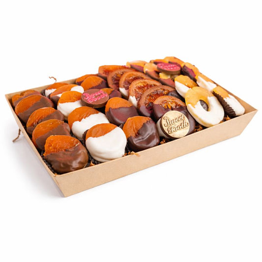 Chocolate dipped dried fruit assortment tray handmade by The Sweet Tooth North Miami Beach since 1979