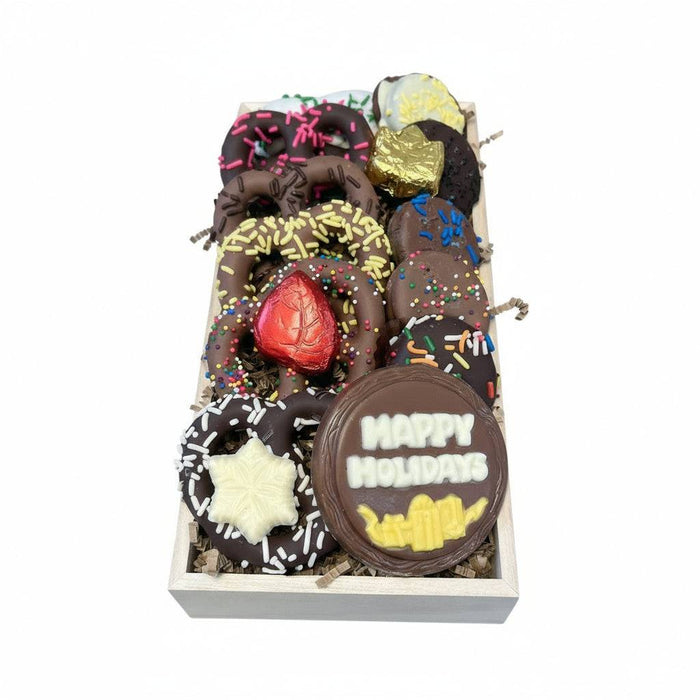 Holiday Chocolate-Dipped Pretzel & Oreo Tray