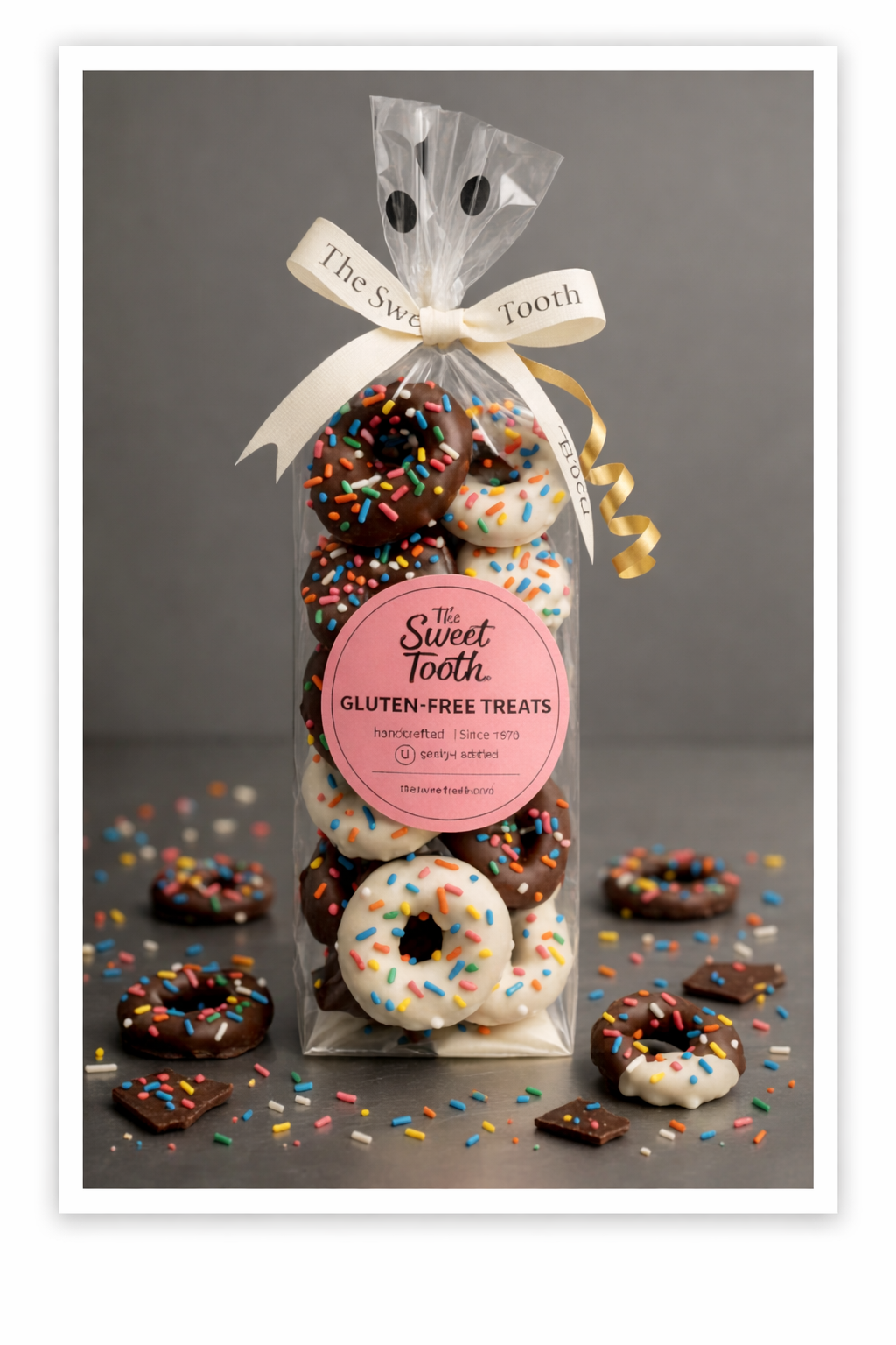 
Gluten-free chocolate pretzels and oreos on white studio background handmade The Sweet Tooth North Miami Beach since 1979