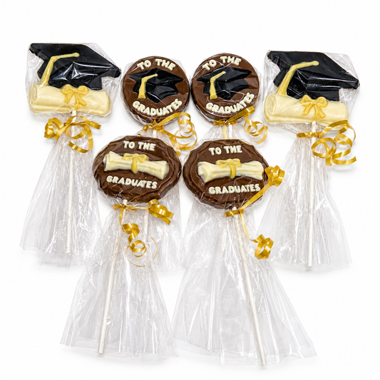 6-pack graduation chocolate lollipops individually wrapped graduation treats The Sweet Tooth North Miami Beach since 1979
