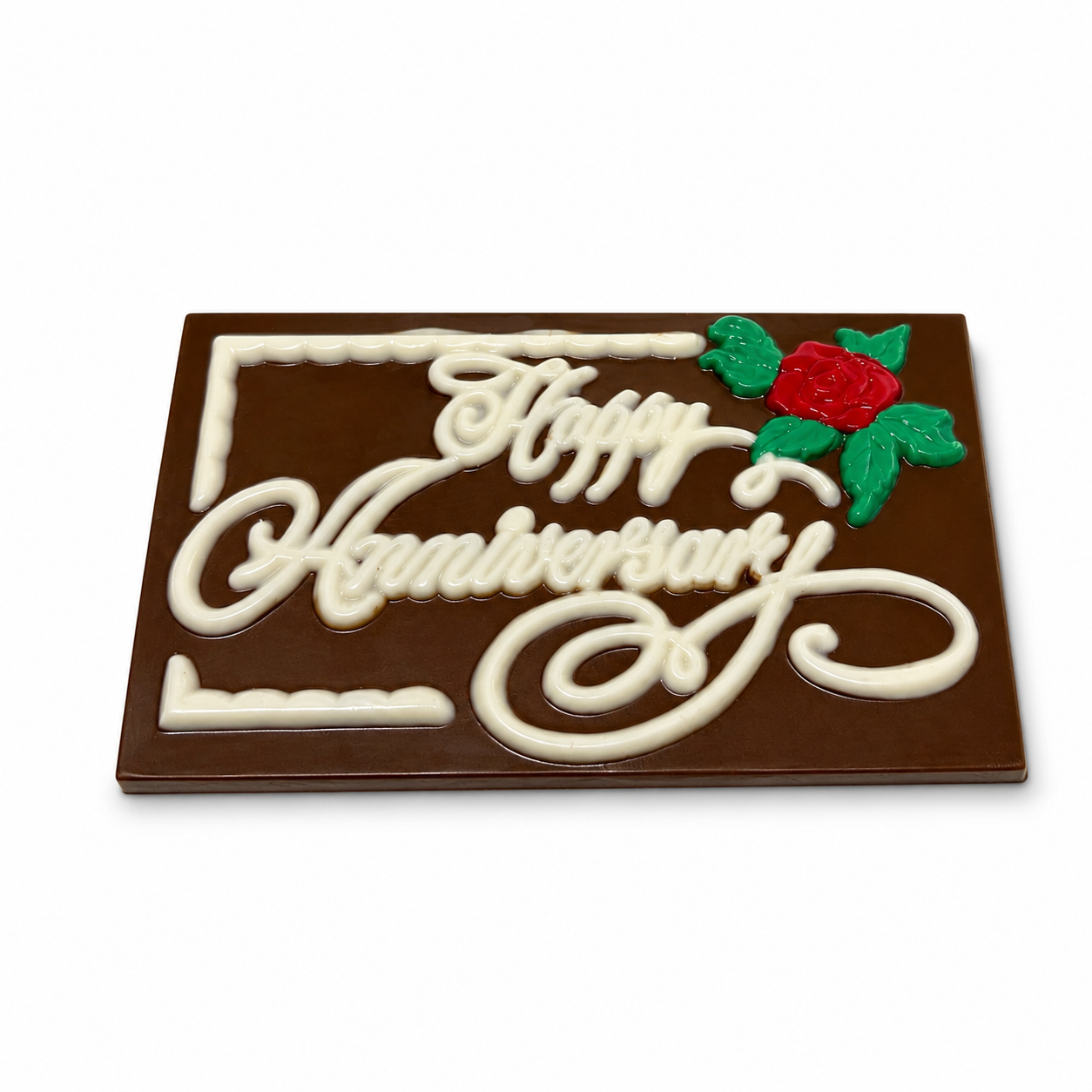 Happy anniversary chocolate plaque + anniversary gift milk chocolate plaque + The Sweet Tooth North Miami Beach + since 1979