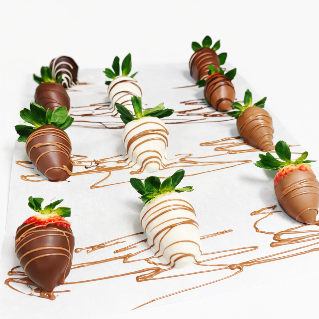 Chocolate-covered strawberries assorted drizzle handmade gift The Sweet Tooth North Miami Beach since 1979