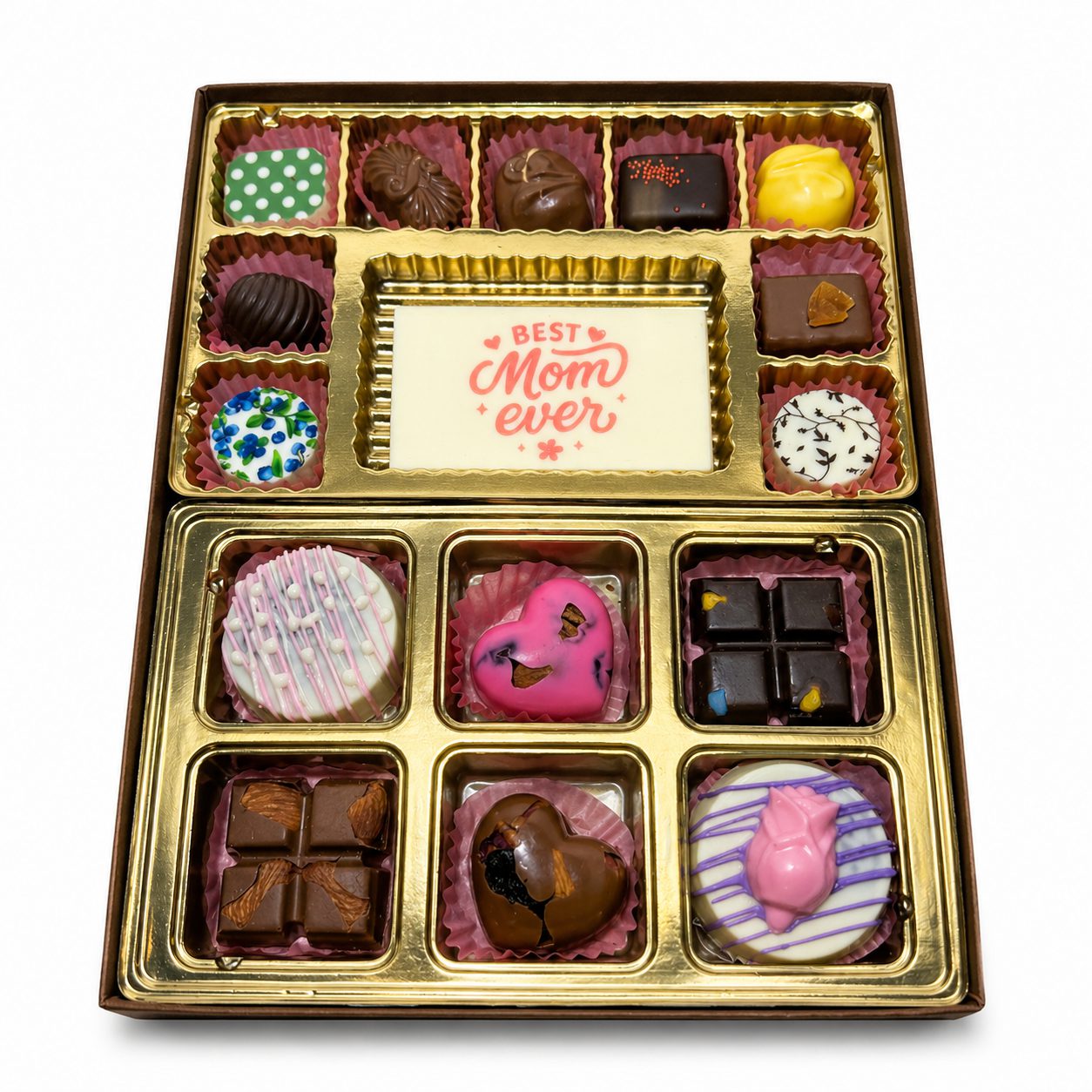 Mother's Day chocolate gift box with truffles Oreos + with chocolate plaque msg + The Sweet Tooth North Miami Beach + since 1979