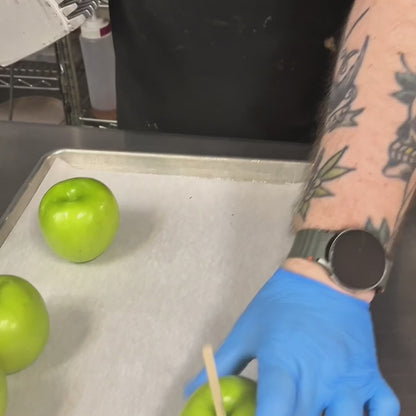 Chocolate apples being made at The Sweet Tooth