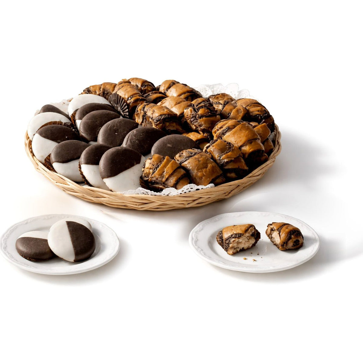 Sonny's black and white cookies and chocolate rugelach tray from The Sweet Tooth Miami