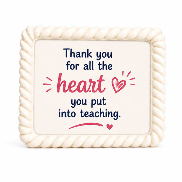 Teacher appreciation chocolate frame with heartfelt message, thoughtful gift, The Sweet Tooth North Miami Beach since 1979