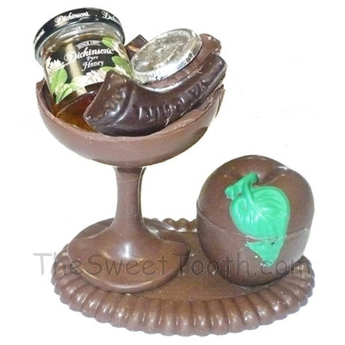 Chocolate Apple with Chocolate Kiddush Cup and jar of honey