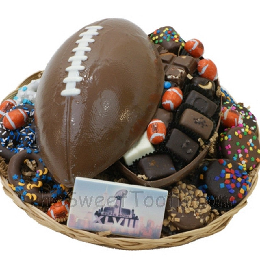 Small Round Superbowl Basket with a chocolate Football