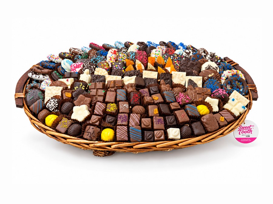 The Jumbo Oval chocolate gift basket from The Sweet Tooth