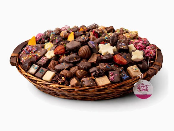 The Large Oval chocolate gift basket from The Sweet Tooth