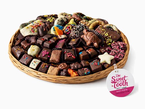 The Medium Round chocolate gift basket from The Sweet Tooth